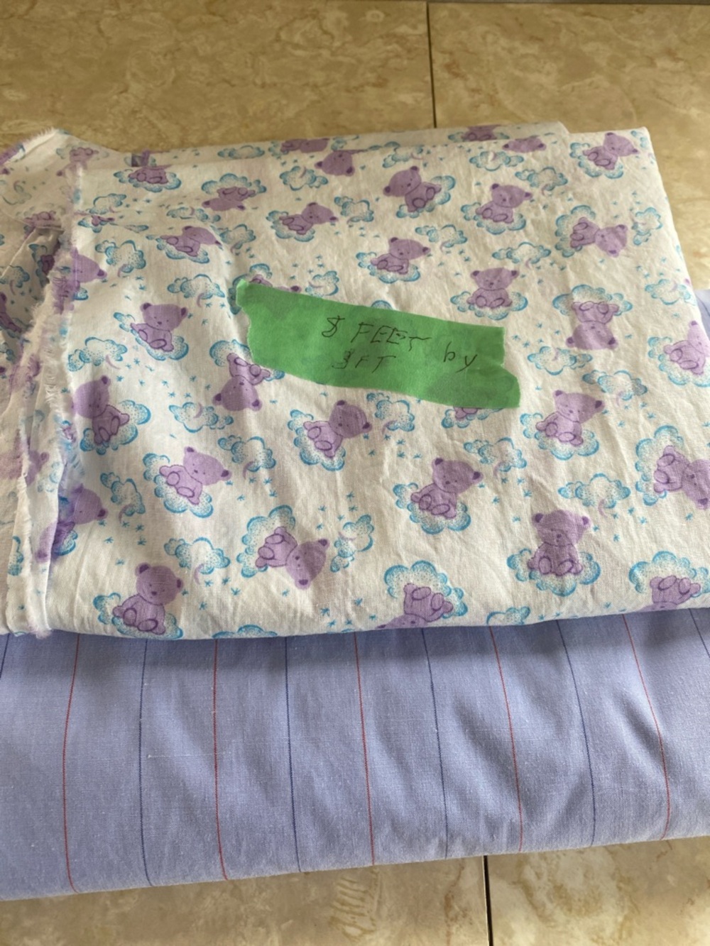 Purple Teddy Bear Print - Unbranded